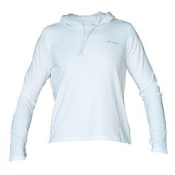 Bluza dresowa sportowa damska W EU Sun Trek LS Hoodie. Białe bluzy damskie Columbia, m, bez wzorów, z bawełny, sportowe, bez ramiączek, bez kaptura. Za 199.99 zł.
