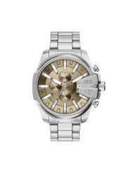 Diesel Zegarek Mega Chief Slim DZ4702 Srebrny. Szare zegarki męskie Diesel, bez wzorów, srebrne. Za 1,289.00 zł.