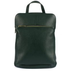 Plecak skórzany torebka 2w1 Vera Pelle S40 c. zielony. Zielone plecaki damskie bez wzorów, ze skóry, eleganckie. Za 274.99 zł.