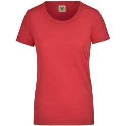 Glemo damska koszulka krótki rękaw, 100% bawełna, czerwona. Czerwone bluzki damskie YB SPORTS, bez wzorów, z bawełny, eleganckie, bez kołnierzyka, bez ramiączek. Za 129.99 zł.