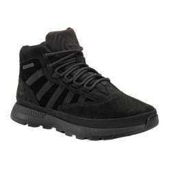 Buty męskie Timberland Euro Trekker Mid Leather. Czarne buty zimowe męskie Timberland, bez wzorów, bez obcasa, bez zapięcia. Za 409.99 zł.