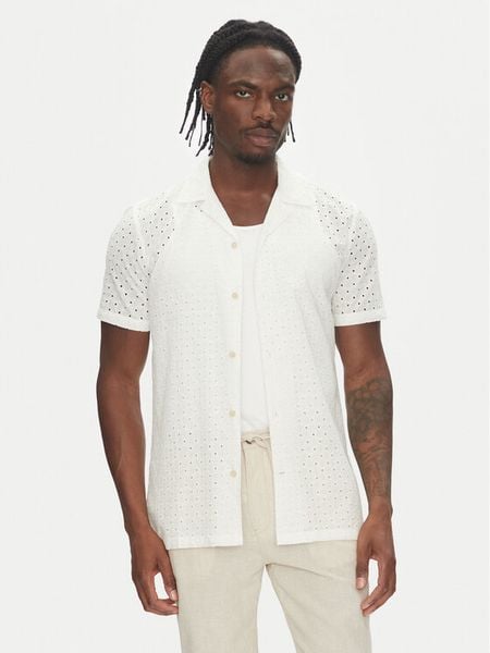 Lindbergh Koszula 30-203569 Biały Relaxed Fit. Białe koszule męskie Lindbergh, l, bez wzorów, z bawełny, bez kołnierzyka, bez ramiączek. Za 139.99 zł.