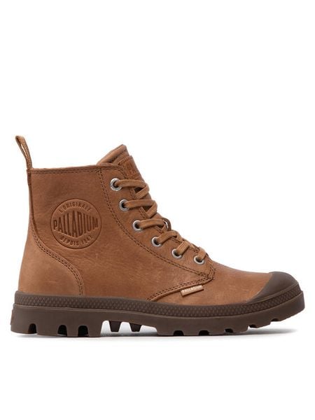 Palladium Trapery Pampa Zip Lth Ess 76888-252-M Brązowy. Brązowe buty zimowe męskie Palladium, bez wzorów, z nubiku, bez obcasa, bez zapięcia. Za 379.99 zł.