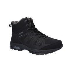 Buty trekkingowe męskie Hi-Tec Raven Insulated Wp. Czarne buty zimowe męskie Hi-tec, bez wzorów, z materiału, bez obcasa, bez zapięcia. Za 589.00 zł.