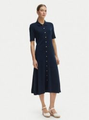 Tommy Hilfiger Sukienka codzienna WW0WW48776 Niebieski Regular Fit. Niebieskie sukienki damskie Tommy Hilfiger, na co dzień, m, bez wzorów, z bawełny, bez kołnierzyka, bez ramiączek, proste. Za 649.99 zł.