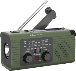 Radio Kruger&Matz Radio solarne, przenośne radio awaryjne SOS, powerbank 5000mAh, latarka, dynamo, Kruger&Matz. Radia Kruger&Matz. Za 151.81 zł.