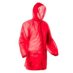 Płaszcz Przeciwdeszczowy Unisex Dla Dorosłych Baikal. Czerwone płaszcze damskie STAMINA, bez wzorów, z materiału, bez kołnierzyka, z kapturem. Za 41.99 zł.