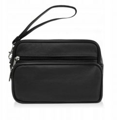 Abruzzo Saszetka męska skórzana do ręki klasyczna czarna mała ABR-09. Czarne saszetki i nerki męskie Abruzzo, bez wzorów. Za 144.75 zł.