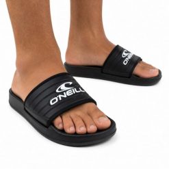 Klapki męskie sportowe O'NEILL KELSO SLIDER MEN LOW. Czarne klapki męskie O'Neill, bez wzorów, z materiału, bez zapięcia. Za 65.00 zł.