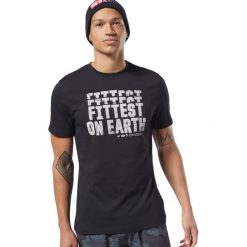 Reebok CrossFit® Fittest On Earth Koszulka Czarny. Czarne t-shirty męskie Reebok, l, bez wzorów, z bawełny, bez kołnierzyka, bez ramiączek. Za 111.95 zł.