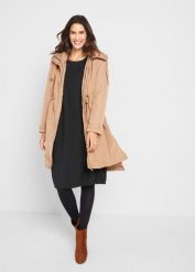 Sukienka bombka z bawełny. Czarne sukienki damskie bonprix, bez wzorów, z bawełny, bez kołnierzyka, bez ramiączek, bombki. Za 109.99 zł.