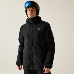 Kurtka narciarska męska z membraną Twin Tip Dare 2b. Czarne kurtki sportowe męskie Dare 2B, na zimę, m, bez wzorów, z tkaniny, bez kaptura, narciarskie. W wyprzedaży za 849.99 zł.