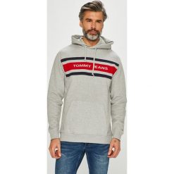 Tommy Jeans - Bluza. Szare bluzy męskie Tommy Jeans, l, bez wzorów, z bawełny, bez ramiączek, z kapturem. W wyprzedaży za 269.90 zł.