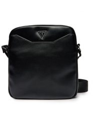 Guess Saszetka HMMECA P4259 Czarny. Czarne saszetki i nerki męskie Guess, z aplikacjami, ze skóry. Za 209.99 zł.