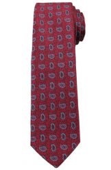 Bordowy Elegancki Krawat w Łezki -Angelo di Monti- 6 cm, Męski, Niebieski Wzór Paisley. Czerwone krawaty i muchy Angelo di Monti, bez wzorów, eleganckie. Za 45.00 zł.