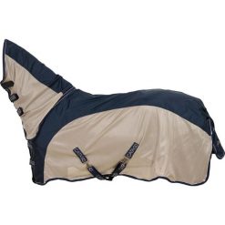 Czapka przeciw muchom dla koni z osłoną na szyję Catago Taylin. Niebieskie czapki damskie CATAGO, bez wzorów. Za 686.50 zł.