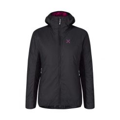 Kurtka ocieplana damska Montura Eiger Jacket Woman z kapturem. Czarne kurtki sportowe damskie MONTURA, bez wzorów, bez ramiączek, z kapturem, trekkingowe. Za 599.99 zł.