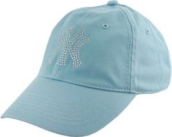 Czapka z daszkiem Ny Diamonds - lodowy błękit. Niebieskie czapki damskie New Era, na jesień, bez wzorów, z bawełny. Za 171.99 zł.