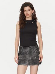 HUGO Top Delanive 50534050 Czarny Slim Fit. Czarne topy damskie Hugo, xs, bez wzorów, z syntetyku, bez kołnierzyka, bez ramiączek. Za 219.99 zł.