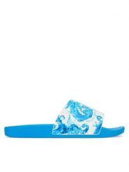 Versace Jeans Couture Klapki 80YA3SQ4 ZS365 R75 Niebieski. Niebieskie klapki męskie Versace Jeans Couture, bez wzorów, z jeansu, bez zapięcia. Za 359.99 zł.