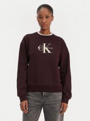 Calvin Klein Jeans Bluza Monologo LV047B234G Brązowy Regular Fit. Brązowe bluzy damskie Calvin Klein Jeans, m, bez wzorów, z bawełny, bez ramiączek, bez kaptura. Za 389.99 zł.