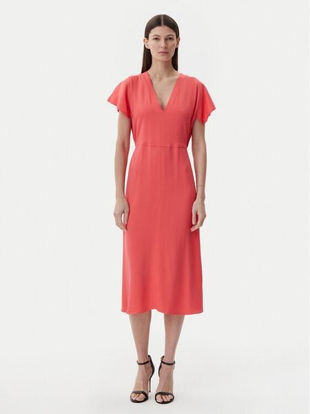 BOSS Sukienka codzienna Dieshana 50537397 Koralowy Regular Fit. Pomarańczowe sukienki damskie Boss, na co dzień, bez wzorów, z wiskozy, bez kołnierzyka, bez ramiączek, proste. Za 909.99 zł.