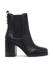 Tommy Hilfiger Botki Ltr Square Toe Heel Chelsea Boot FW0FW09555 Czarny. Czarne botki damskie Tommy Hilfiger, bez wzorów, ze skóry, bez obcasa, na słupku, bez zapięcia. Za 849.99 zł.