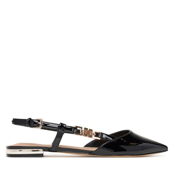 Baleriny Guess. Czarne balerinki damskie Guess, z aplikacjami, bez obcasa, bez zapięcia. Za 279.99 zł.