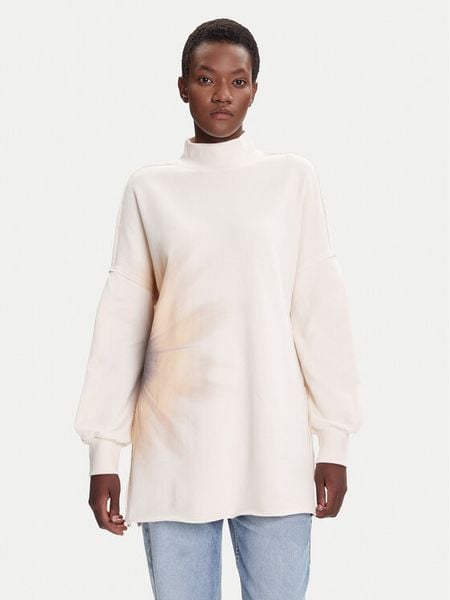 Desigual Bluza Flor 25WWSK10 Écru Loose Fit. Bluzy damskie Desigual, m, bez wzorów, z bawełny, bez ramiączek, bez kaptura. Za 419.99 zł.