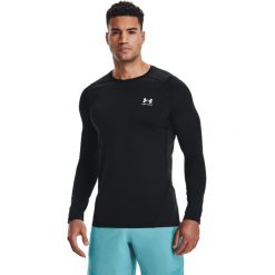 Bluza Under Armour HeatGear Fitted Long Sleeve, Mężczyźni. Czarne bluzy męskie Under Armour, l, bez wzorów, z poliesteru, sportowe, bez ramiączek, bez kaptura. Za 189.00 zł.