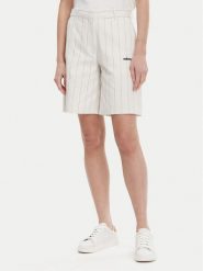 Adidas Bermudy Pinstripe JC7684 Biały Loose Fit. Białe szorty damskie Adidas, bez wzorów, z bawełny. Za 199.99 zł.