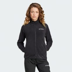 Bluza Terrex Multi Full-Zip Fleece. Czerwone bluzy damskie Adidas, s, bez wzorów, z materiału, bez ramiączek, bez kaptura. W wyprzedaży za 197.40 zł.