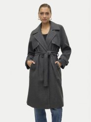 Vero Moda Płaszcz przejściowy Pop Miley 10319995 Szary Regular Fit. Szare płaszcze damskie Vero Moda, s, bez wzorów, z syntetyku, bez kołnierzyka, bez kaptura. Za 269.99 zł.