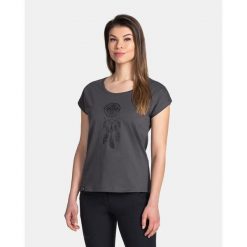 Damski bawełniany t-shirt Kilpi ROANE-W. Szare t-shirty damskie Kilpi, s, bez wzorów, z bawełny, sportowe, bez kołnierzyka, bez ramiączek. Za 60.57 zł.