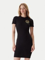 Versace Jeans Couture Sukienka codzienna 79HAOT00 CJ03T Czarny Slim Fit. Czarne sukienki damskie Versace Jeans Couture, na co dzień, s, bez wzorów, z bawełny, bez kołnierzyka, bez ramiączek, proste. Za 399.99 zł.