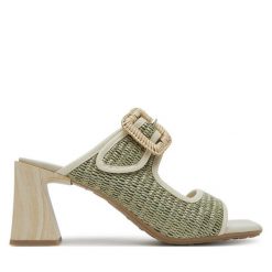 Klapki Hispanitas. Zielone klapki damskie Hispanitas, bez wzorów, bez obcasa, bez zapięcia. Za 379.99 zł.