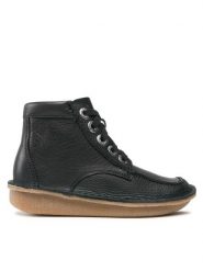 Clarks Trzewiki Funny Cedar 261738844 Czarny. Czarne botki damskie Clarks, bez wzorów, ze skóry, bez obcasa, na płaskiej podeszwie, bez zapięcia. Za 499.99 zł.