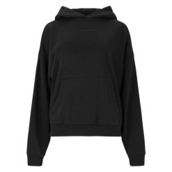 Bluza damska z kapturem Athlecia Ruthie. Czarne bluzy damskie Athlecia, bez wzorów, z bawełny, sportowe, bez ramiączek, z kapturem. Za 191.50 zł.