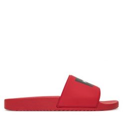 Klapki HUGO. Czerwone klapki męskie Hugo, bez wzorów, bez zapięcia. Za 139.99 zł.