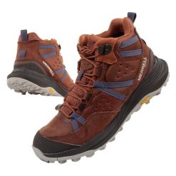 Buty sportowe damskie Merrell Siren 4 Traveller wodoodporne. Brązowe obuwie trekkingowe damskie Merrell, ze skóry, przed kolano, bez zapięcia. W wyprzedaży za 627.40 zł.