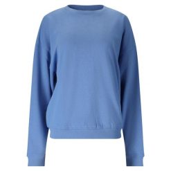 Bluza damska Athlecia Crecy. Niebieskie bluzy damskie Athlecia, bez wzorów, z materiału, sportowe, bez ramiączek, bez kaptura. Za 194.50 zł.