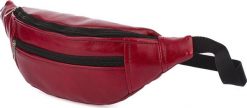 Beltimore Męska saszetka biodrówka nerka na pas regulowana skóra eko czerwona F49. Czerwone saszetki i nerki męskie Beltimore, bez wzorów, ze skóry. Za 45.00 zł.