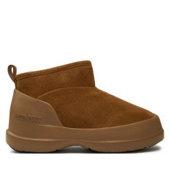 Śniegowce Moon Boot. Brązowe śniegowce damskie Moon Boot, bez zapięcia. Za 809.99 zł.