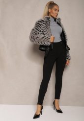 Czarne Spodnie o Klasycznym Fasonie High Waist z Guzikami Tiadira. Czarne spodnie materiałowe damskie Renee, bez wzorów, z bawełny, biznesowe, z podwyższonym stanem. Za 39.99 zł.
