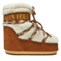 Śniegowce Moon Boot. Brązowe śniegowce damskie Moon Boot, bez zapięcia. Za 1,639.00 zł.