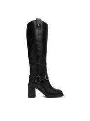 G-Star Raw Kozaki EO-AYSEGUL-121790 Czarny. Czarne kozaki damskie G-Star Raw, bez wzorów, ze skóry, bez obcasa, na słupku, bez zapięcia. Za 749.99 zł.