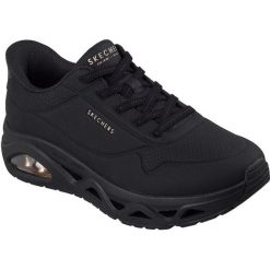 Buty sportowe damskie Skechers Uno Glide step Glide On Air. Czarne obuwie sportowe damskie Skechers, bez wzorów, bez zapięcia, na fitness i siłownię. Za 590.00 zł.