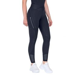 Damskie legginsy jeździeckie z pełną przyczepnością ELT Pia. Niebieskie legginsy damskie ELT, bez wzorów, z elastanu. Za 324.00 zł.