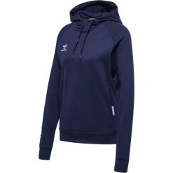 Damska bawełniana bluza z kapturem Hummel Move Grid. Niebieskie bluzy damskie Hummel, s, bez wzorów, z bawełny, sportowe, bez ramiączek, z kapturem. Za 228.50 zł.