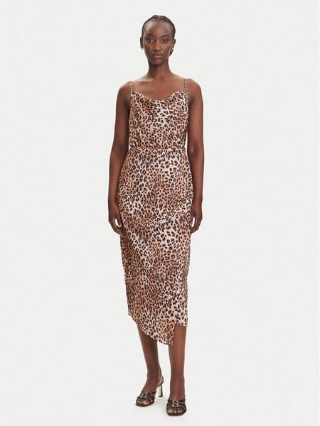 Fracomina Sukienka koktajlowa FJ23SD3007W470N4 Brązowy Regular Fit. Brązowe sukienki damskie Fracomina, xs, bez wzorów, z syntetyku, wizytowe, bez kołnierzyka, bez ramiączek. Za 389.99 zł.